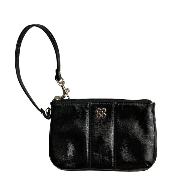 Cos liquid gloss black patent leather wristlet bag - Picture 1 of 6
